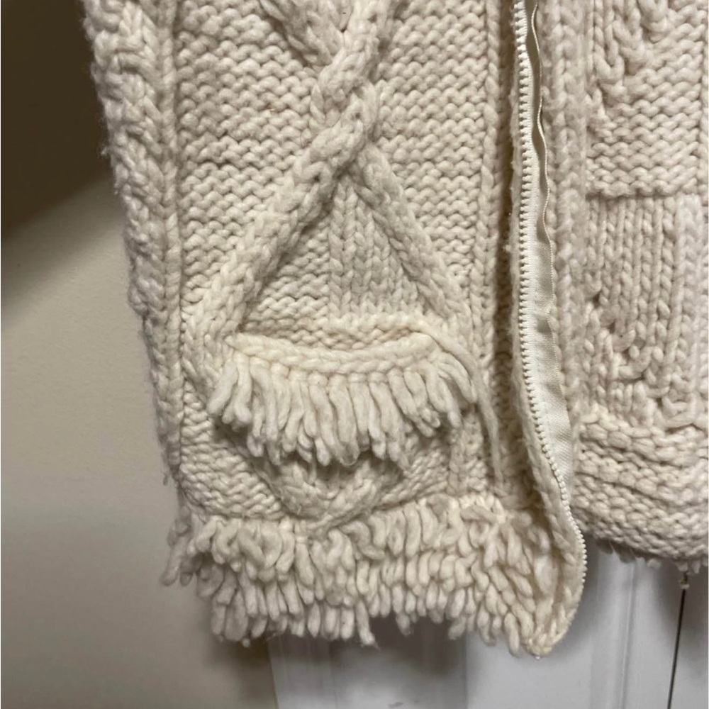 Women's Cream Wool Jacket - Picture 6 of 9